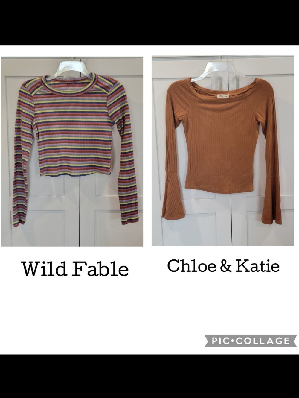Wild Fable & Chloe & Katie Top Set Crop, Long-sleeve XS
